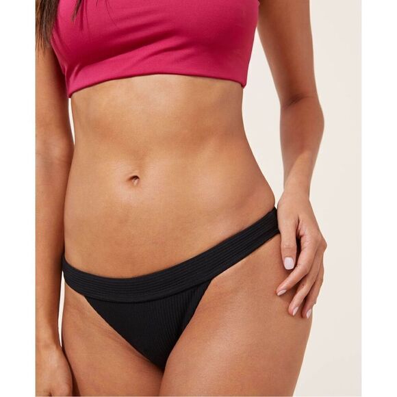 NWT Andie’s The Banded Cheeky Ribbed Bottom, black, women’s size S - Picture 1 of 6